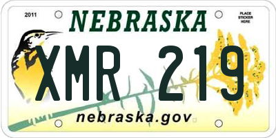 NE license plate XMR219