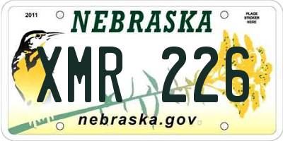 NE license plate XMR226