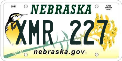 NE license plate XMR227