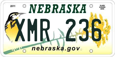 NE license plate XMR236