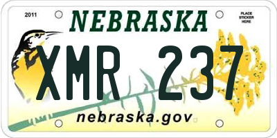 NE license plate XMR237