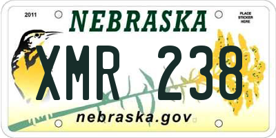 NE license plate XMR238