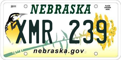NE license plate XMR239