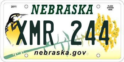 NE license plate XMR244