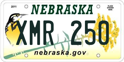 NE license plate XMR250