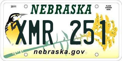 NE license plate XMR251