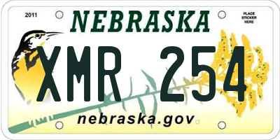 NE license plate XMR254