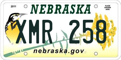 NE license plate XMR258