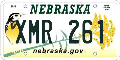 NE license plate XMR261