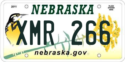 NE license plate XMR266