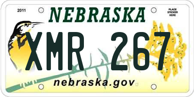 NE license plate XMR267