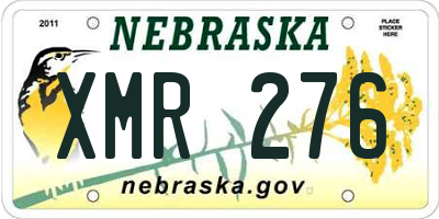 NE license plate XMR276