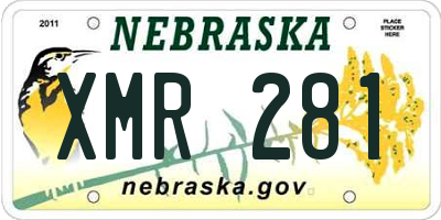 NE license plate XMR281