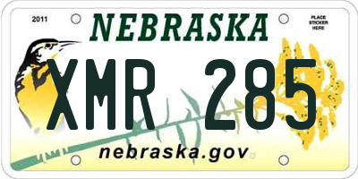 NE license plate XMR285