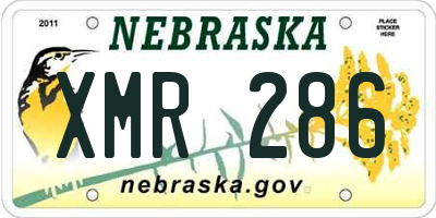 NE license plate XMR286