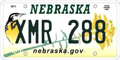NE license plate XMR288