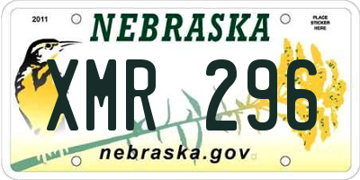 NE license plate XMR296