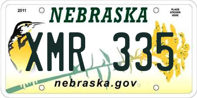 NE license plate XMR335