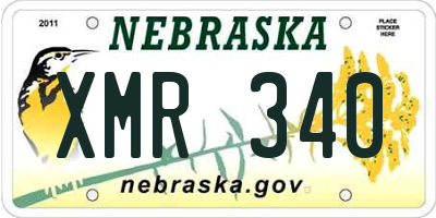 NE license plate XMR340