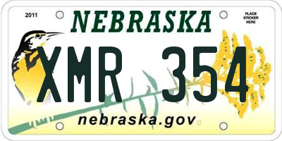 NE license plate XMR354