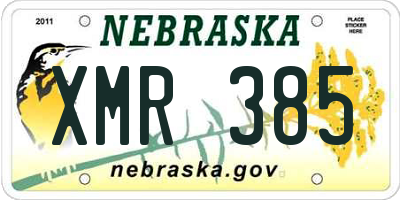 NE license plate XMR385