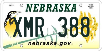 NE license plate XMR388
