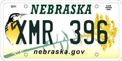 NE license plate XMR396