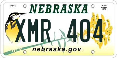 NE license plate XMR404