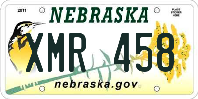 NE license plate XMR458