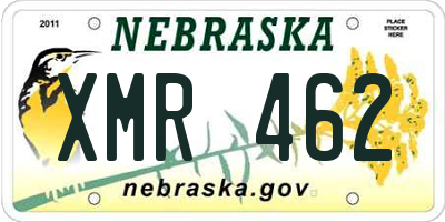 NE license plate XMR462