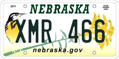 NE license plate XMR466