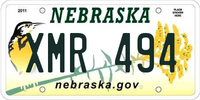 NE license plate XMR494