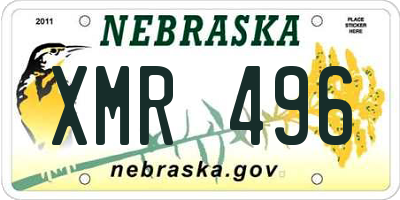 NE license plate XMR496