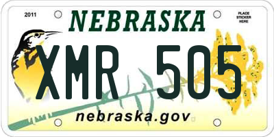 NE license plate XMR505