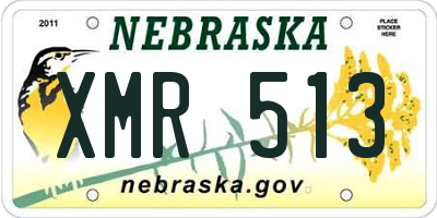 NE license plate XMR513