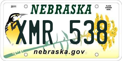 NE license plate XMR538