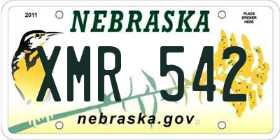 NE license plate XMR542