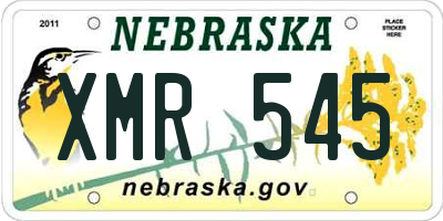 NE license plate XMR545