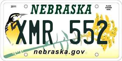 NE license plate XMR552