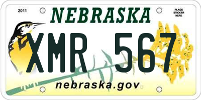 NE license plate XMR567