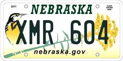 NE license plate XMR604