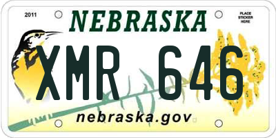 NE license plate XMR646