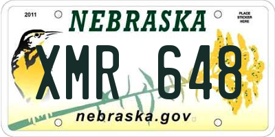NE license plate XMR648