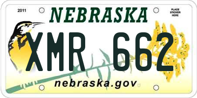 NE license plate XMR662