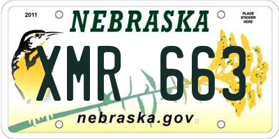 NE license plate XMR663