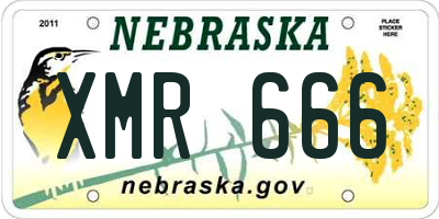 NE license plate XMR666
