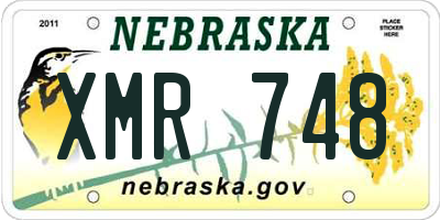 NE license plate XMR748