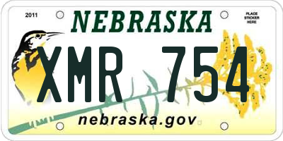 NE license plate XMR754