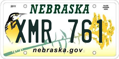 NE license plate XMR761