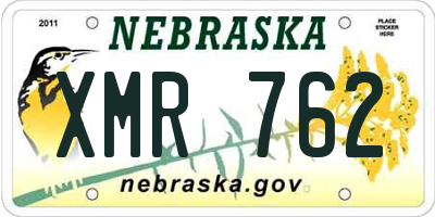 NE license plate XMR762